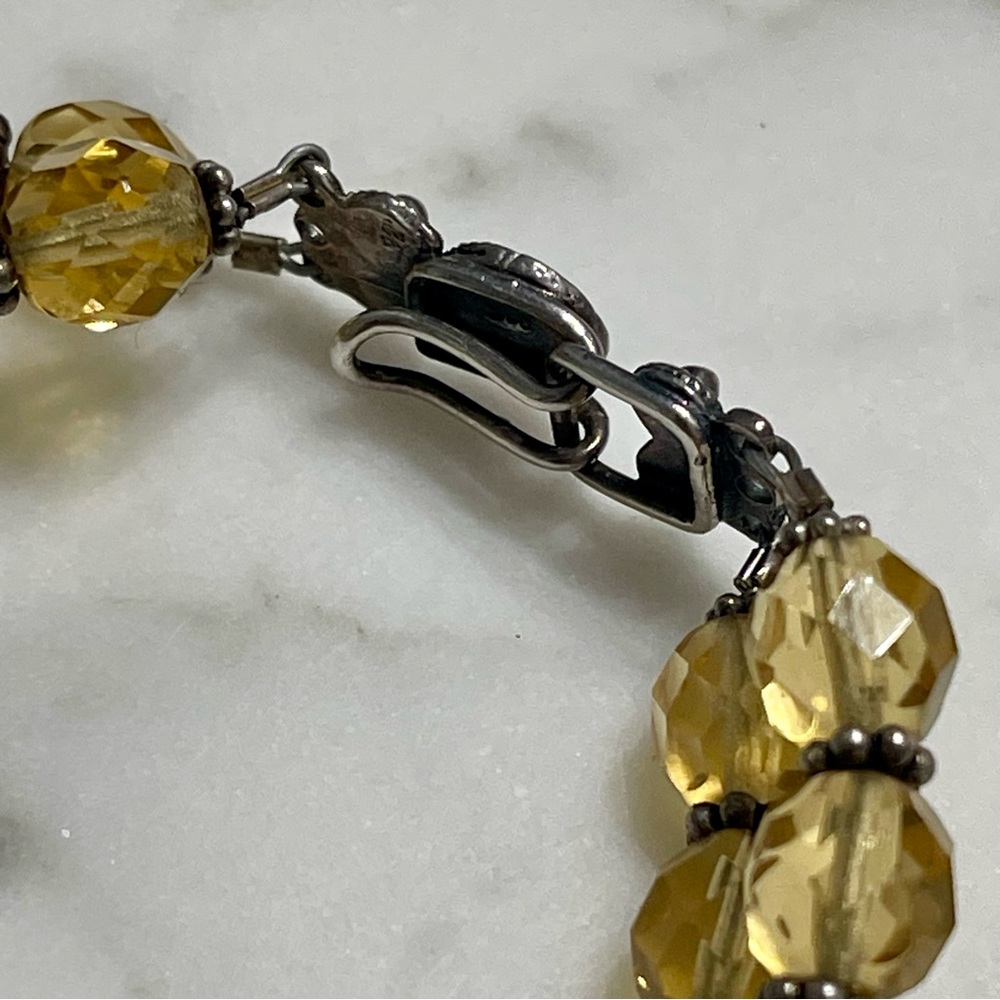 FAITH Silver & Multifaceted Yellow Topaz Double Strand Bracelet - Picture 5 of 7